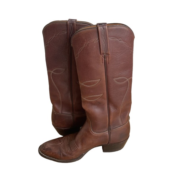 Brown Leather Heeled Boots - Picture 5 of 10